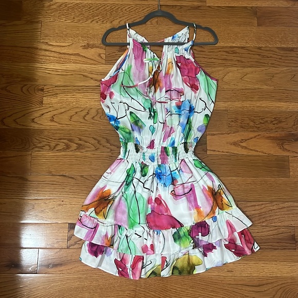Lola & Sophie New York Floral Halter Mini Dress Size Medium - Picture 5 of 10
